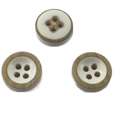 Ronde van Little Brown Rim With Wooden Effect 16L van overhemds de Bruine Plastic Knopen