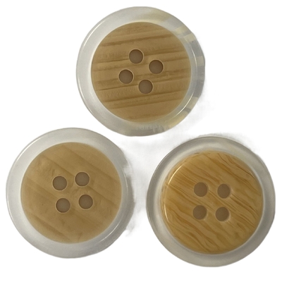 Polyester Valse Houten Knopen met Transparant Rim Use On Coat