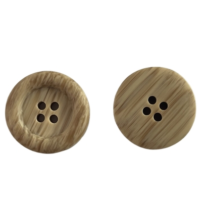Ronde Knopen Vier Gat 36L van de Vorm Valse Houten Polyester pasten Kleur met Rand aan