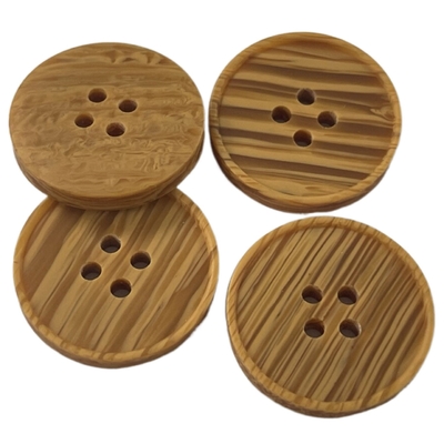 Imitatie Houten de Knopen38l 4 Gaten van de kledingstukpolyester met Weinig Rand