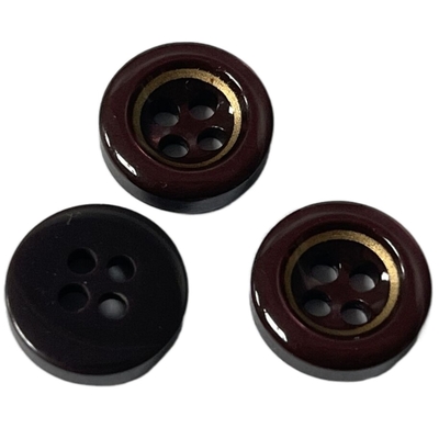 Silkeddruk Gouden Rim Plastic Resin Buttons In Centraal voor Blouseoverhemd het Naaien