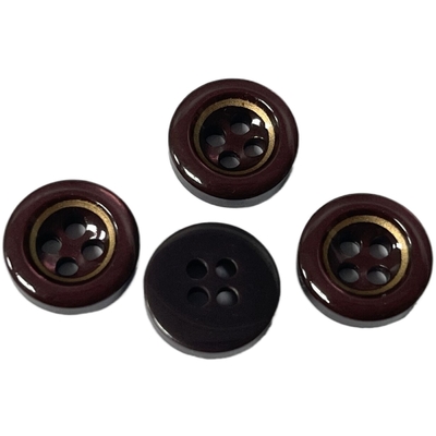 Silkeddruk Gouden Rim Plastic Resin Buttons In Centraal voor Blouseoverhemd het Naaien