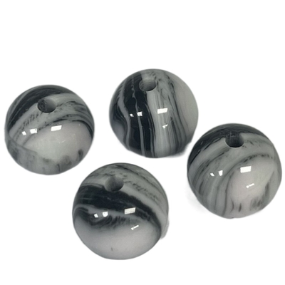 Één van de Parelknopen van de Gaten Buitensporig Hars Marmeren Effect 10mm Rond voor Kledingstuk