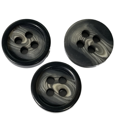 Dull Finished Fake Horn Buttons met Zwarte Rand 28mm Gebruik op het Jasje van de Bovenkledingslaag