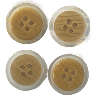 Polyester Valse Houten Knopen met Transparant Rim Use On Coat